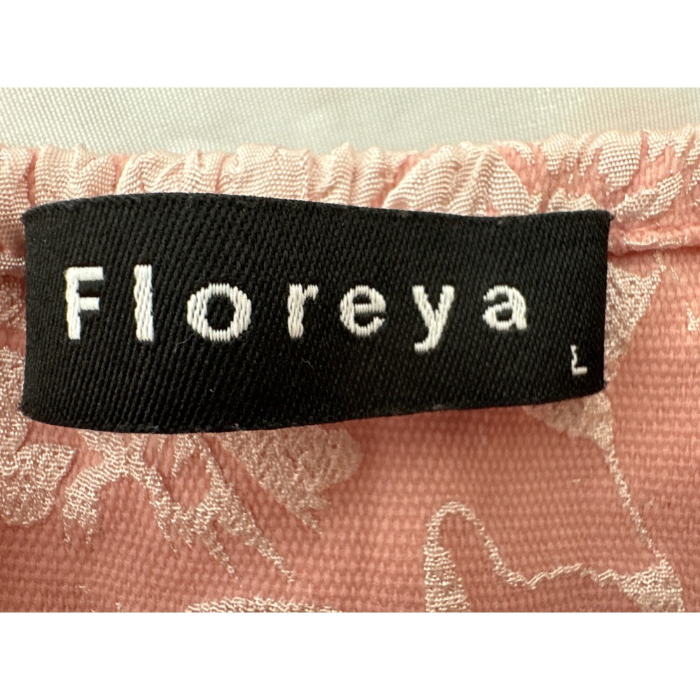 Floreya Women Pink Floral Brocade Midi Dress L Excellent Coquette‎ Cocktail - Picture 4 of 8